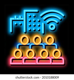 Residents Connect Wi-Fi neon light sign vector. Glowing bright icon Residents Connect Wi-Fi sign. transparent symbol illustration