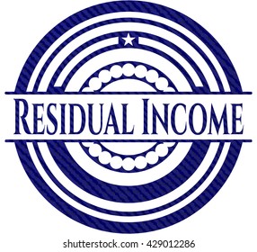 Residual Income badge with denim background