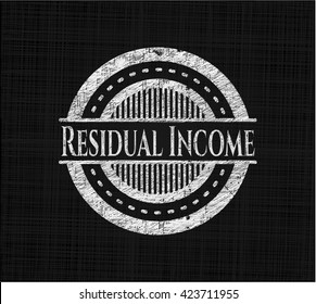 Residual Income chalkboard emblem on black board