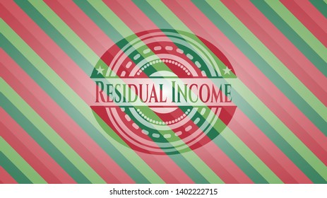 Residual Income christmas style emblem. Vector Illustration. Detailed.