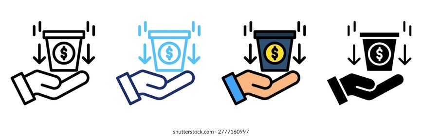 Residual Income Icon Multiple Style Vector Illustration