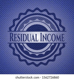 Residual Income jean or denim emblem or badge background. Vector Illustration. Detailed.