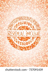 Residual Income orange mosaic emblem with background