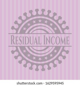 Residual Income retro pink emblem. Vector Illustration. Detailed.