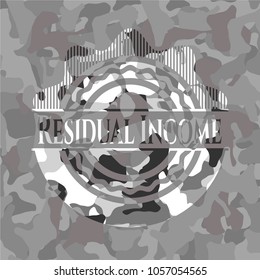 Residual Income written on a grey camouflage texture