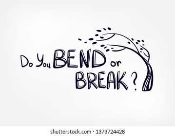 resilience bend or break vector sketch hand drawn illustration line