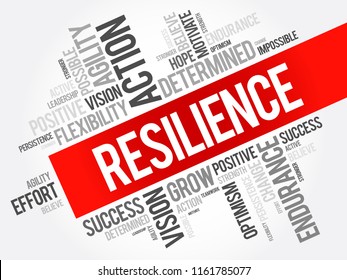 Resilience - The Capacity To Recover Quickly From Difficulties, Word Cloud Concept Background