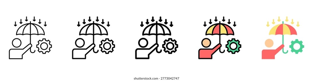 Resilience Icon With Differences and Colors Style Illustration