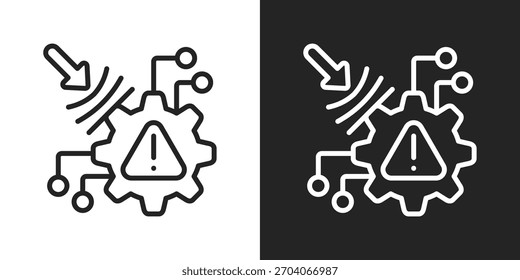 Icono De Resiliencia En Versión De Línea Sobre Fondo Blanco Y Negro