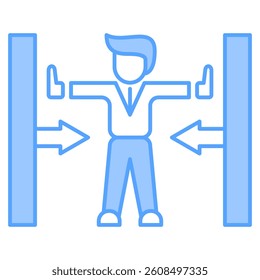 Resilience icon Lineal Blue style.