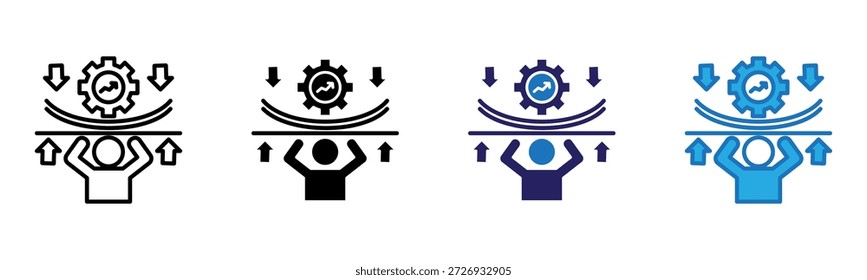 Ilustração de vetor de vários estilos de ícone de resiliência