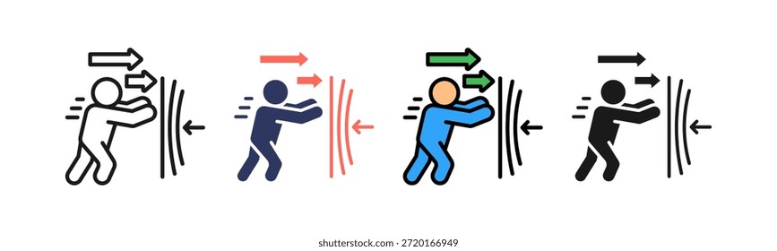 Icono de resiliencia Ilustración vectorial múltiple