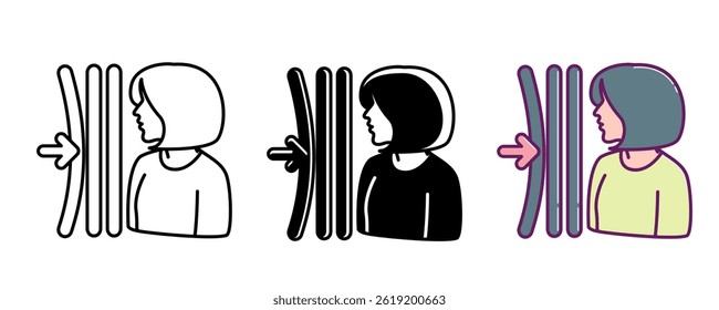 Resilience icon represented by barier Line, Filled, Color style.