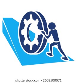 Resilience icon represented by push the load to the top Dualtone style.