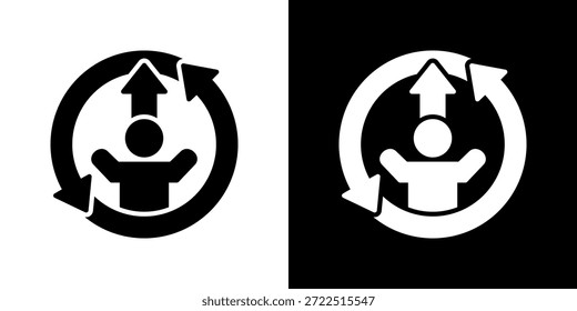 Resilience Icon Set. Clean Line Design With Light And Dark Versions For Versatile Use