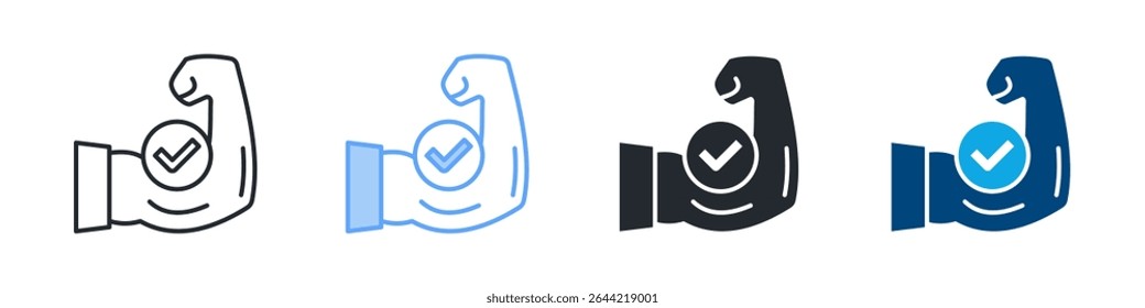 Resilience Icon Set Multiple Style. Design In Outline, Blue, Glyph, Dual Tone