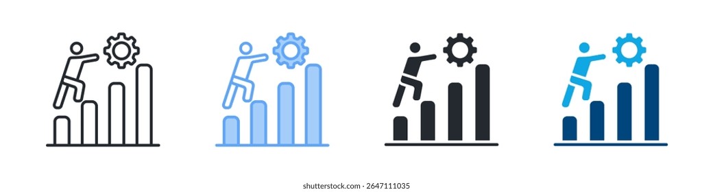 Resilience Icon Set Multiple Style. Designed In Outline, Blue, Glyph, Dual Tone