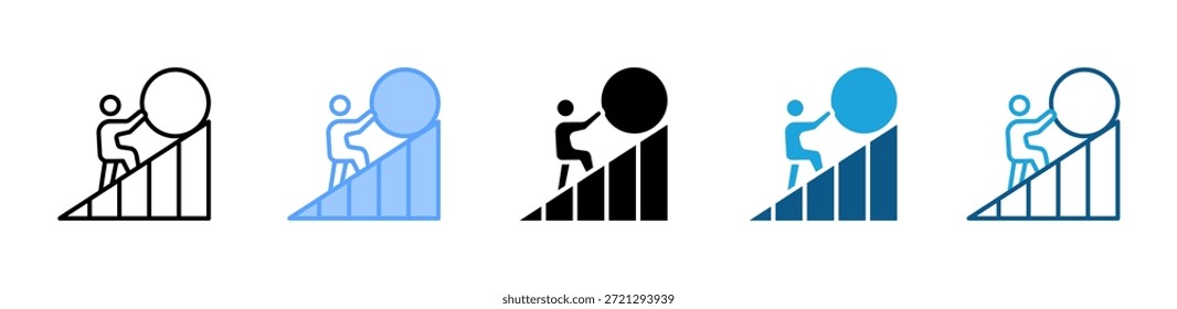 Conjunto de iconos de resiliencia colección de estilos múltiples