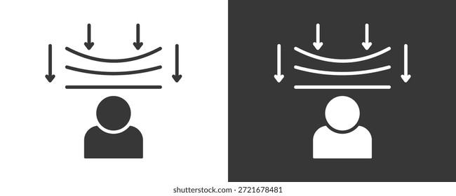 Conjunto De Vetores De Ícones De Resiliência Isolado Em Preto E Branco