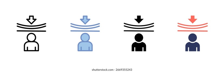 Coleção de vários estilos da folha de ícones de resiliência