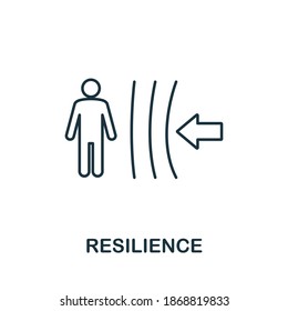 Resilience icon. Simple line element from life skills collection. Filled Resilience icon for templates, infographics and more.