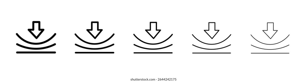 Resilience icon thin outline logo mark set