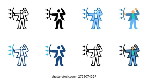 Resilience icons set multiple style collection. Editable stroke 
