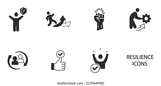 resilience icons  symbol vector elements for infographic web