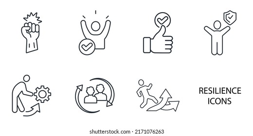 Resilience Icons Symbol Vector Elements Infographic Stock Vector ...