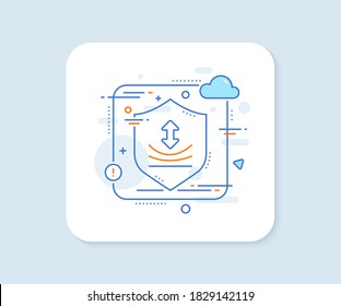 Resilience line icon. Abstract vector button. Elastic material sign. Resilience line icon. Protect shield concept. Vector