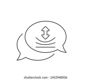 Resilience line icon. Chat bubble design. Elastic material sign. Outline concept. Thin line resilience icon. Vector