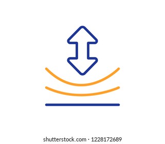 Resilience line icon. Elastic material sign. Colorful outline concept. Blue and orange thin line color icon. Resilience Vector