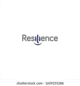 Resilience logo type design smile