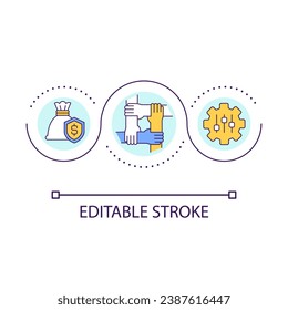 Resilience loop concept icon. Sustainable development. Social equality. Wellbeing economy principle abstract idea thin line illustration. Isolated outline drawing. Editable stroke. Arial font used