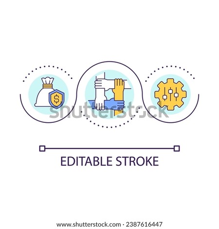 Resilience loop concept icon. Sustainable development. Social equality. Wellbeing economy principle abstract idea thin line illustration. Isolated outline drawing. Editable stroke. Arial font used