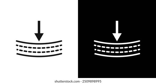 Icono de material de resistencia Conjunto de logotipo de Vector de arte de línea negra