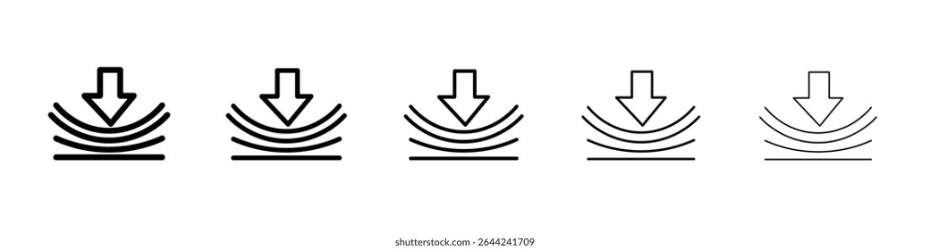 Resilience material icon thin outline logo mark set