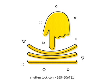 Resilience material sign. Elastic icon. Yellow circles pattern. Classic elastic icon. Geometric elements. Vector