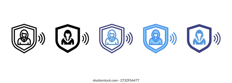 Conjunto de iconos de estilo múltiple de resiliencia 