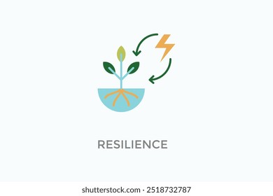 Ilustração De Logotipo Ou Ícone De Vetor De Resiliência