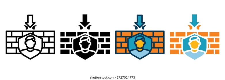 coleção de vários estilos de ícone da web de resiliência