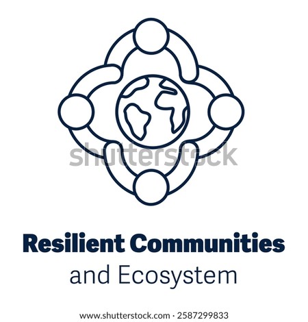 Resilient Communities and Ecosystem – Outline Version (Editable Stroke)