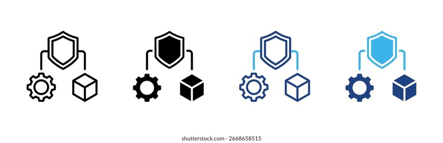 Ícone de Estrutura resiliente define coleção de vários estilos