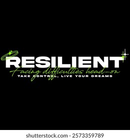 Resilient graphic design tee vector