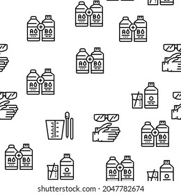 Resin Art Creation Vector Seamless Pattern Thin Line Illustration