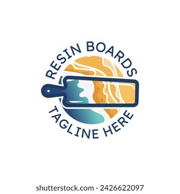 resin beach board logo vector