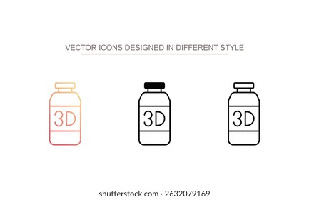 Resin Bottle icon design with white background stock illustration