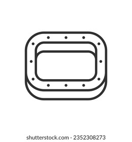 Resin tank for 3d printer, linear icon. Line with editable stroke