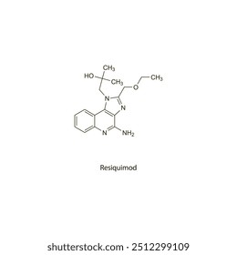 Resiquimod flat skeletal molecular structure Antiviral drug used in Herpes treatment. Vector illustration scientific diagram.
