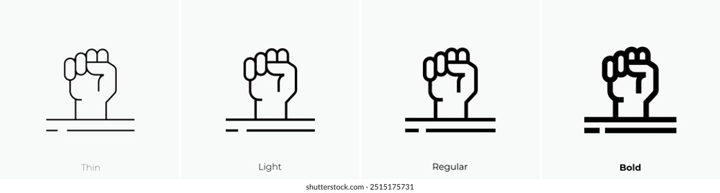 resist icon. Thin, Light Regular And Bold style design isolated on white background